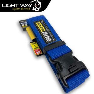 錸崴 LIGHT WAY 雙保險高鋼性工作腰帶 S腰帶 (M)｜23-34吋-藍
